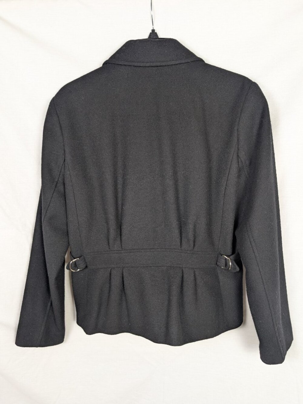 Charles Klein Women's Black Wool Cropped Fitted Jacket Blazer Size 8 Classic - Picture 2 of 9